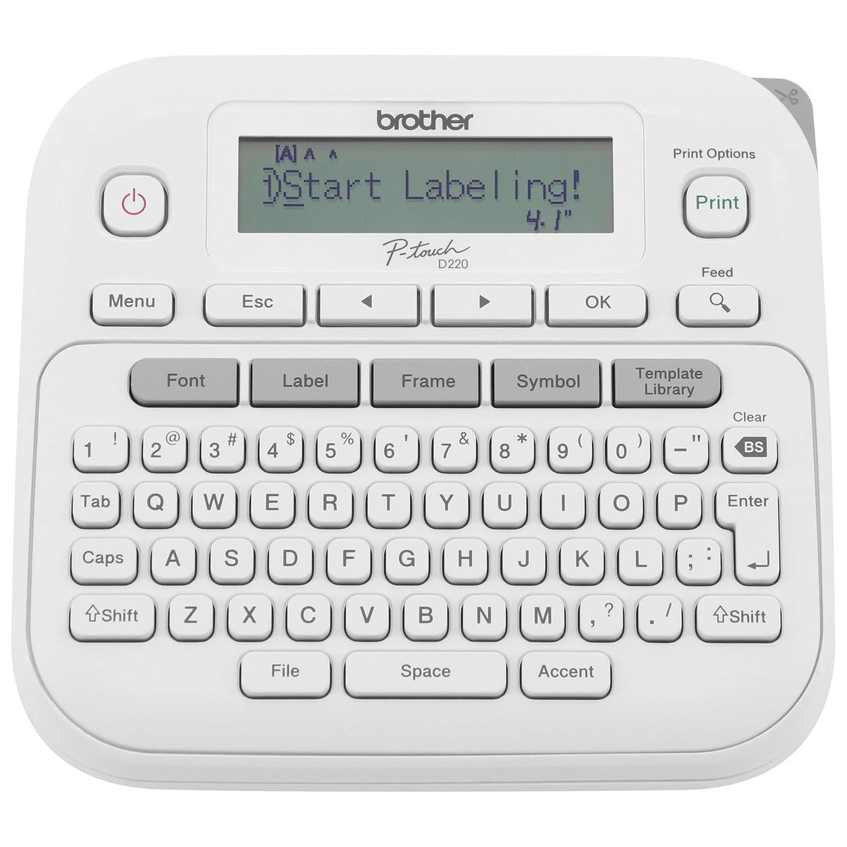 Brother P-Touch PTD220 Fabricante de Etiquetas | Blanco, cintas TZe hasta 1/2 pulgadas, hogar, oficina, uso diario