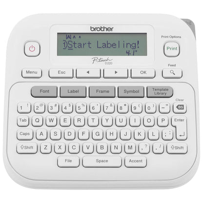 Brother P-Touch PTD220 Fabricante de Etiquetas | Blanco, cintas TZe hasta 1/2 pulgadas, hogar, oficina, uso diario