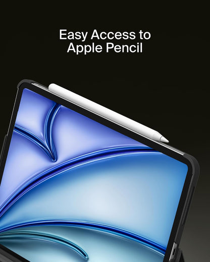Belkin Pro - Funda para teclado con soporte magnético, teclado Bluetooth retroiluminado, controles multigestos, compatibilidad magnética de almacenamiento de Apple Pencil y teclas multimedia para iPad