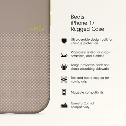 Beats - Funda de Alta protección con MagSafe de Beats para el iPhone 17 con Control de la Cámara, Resistente a rayones y caídas, Textura Mate con Forro de Microfibra – Gris Alpino