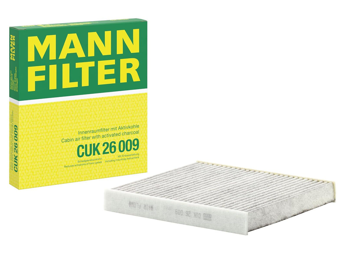 MANN-FILTER Filtro de Aire de Cabina CU 26 009 - 25.4 x 23.5 x 3.2 cm - CUK - talla única