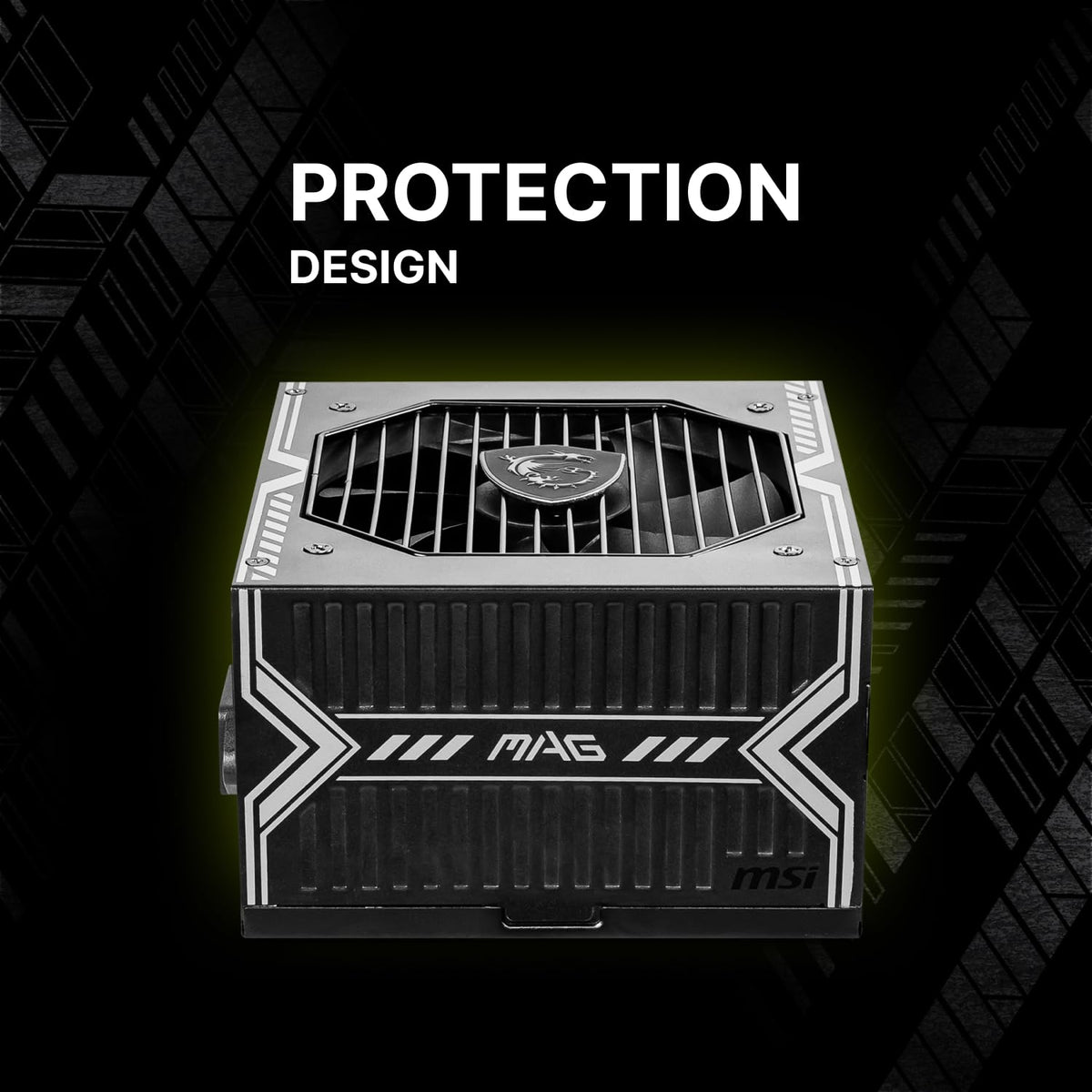MSI mag A750BN PCIE 5 Fuente de alimentación para Juegos - PCIE 5.1 Ready - 80 Plus Certificado de Bronce 750w - Tamaño Compacto - ATX PSU