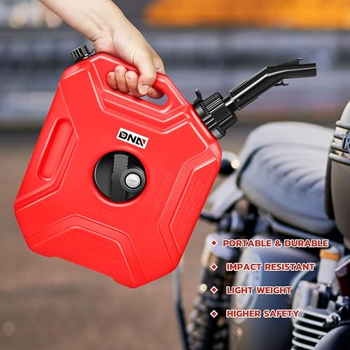 DNA MOTORING Tanque de Gasolina 1.3 GAL, 5 L para Motocicleta ATV Todoterreno con Montaje y Cerradura, Rojo, 2 Piezas TOOLS-00499