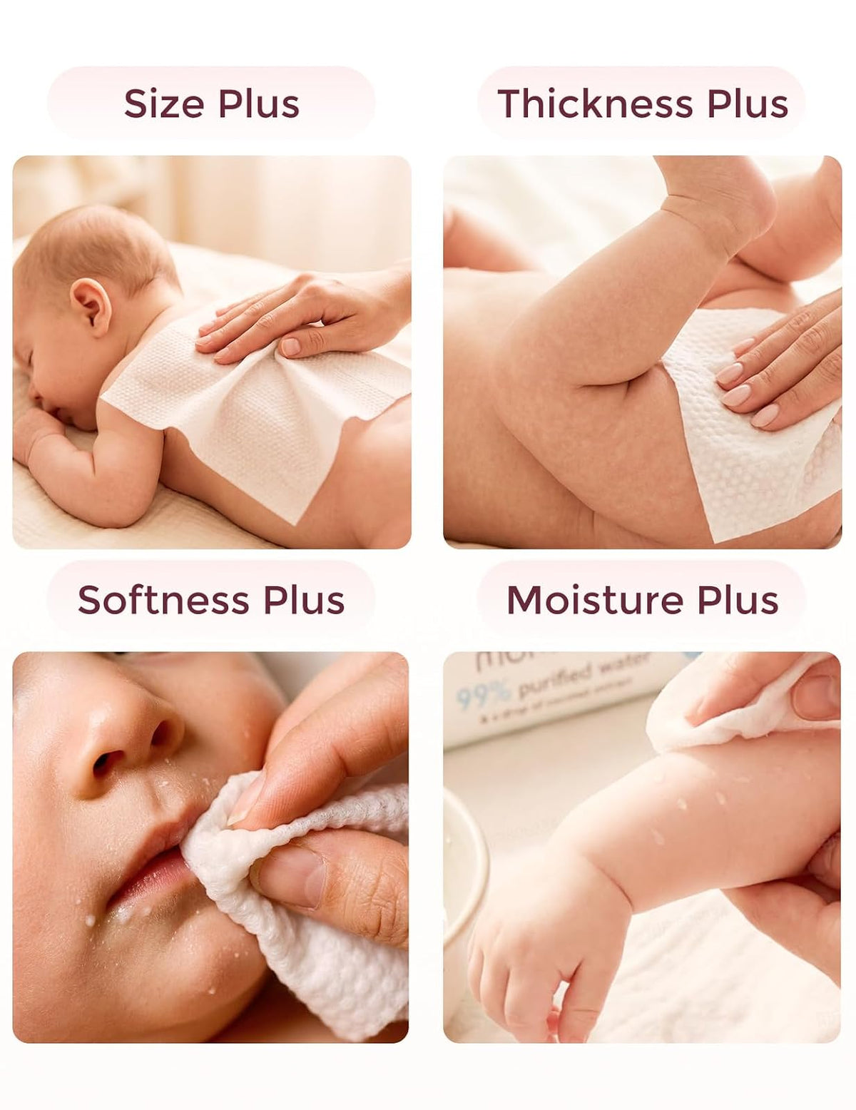 Momcozy - Toallitas de bebé de tamaño extragrande, 99% a base de agua, sin perfume e hipoalergénico, toallitas limpiadoras e hidratantes para piel sensible, 8 paquetes de tapa abatible (480 toallitas