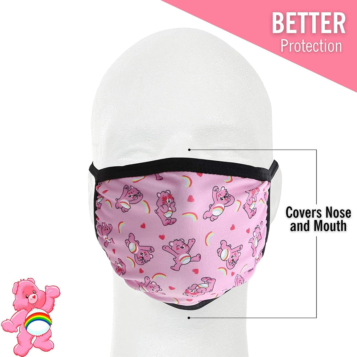 Care Bears All Over Print Gathered Mask