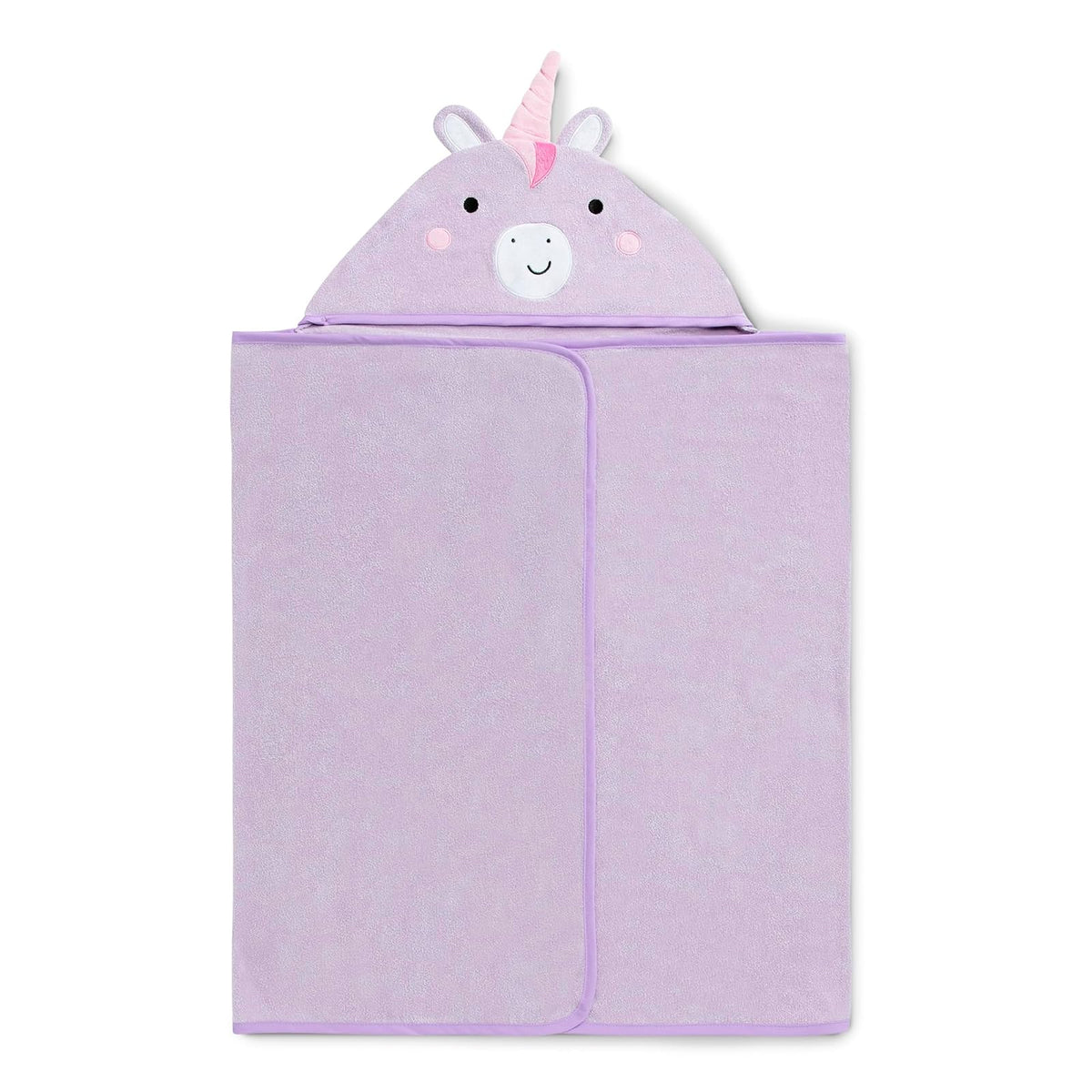 Delta Children Toalla Infantil con Capucha y Bolsillos - Súper Suave y Absorbente - Gran Regalo para Niños y Niñas - Diseño: Unicornio Lila