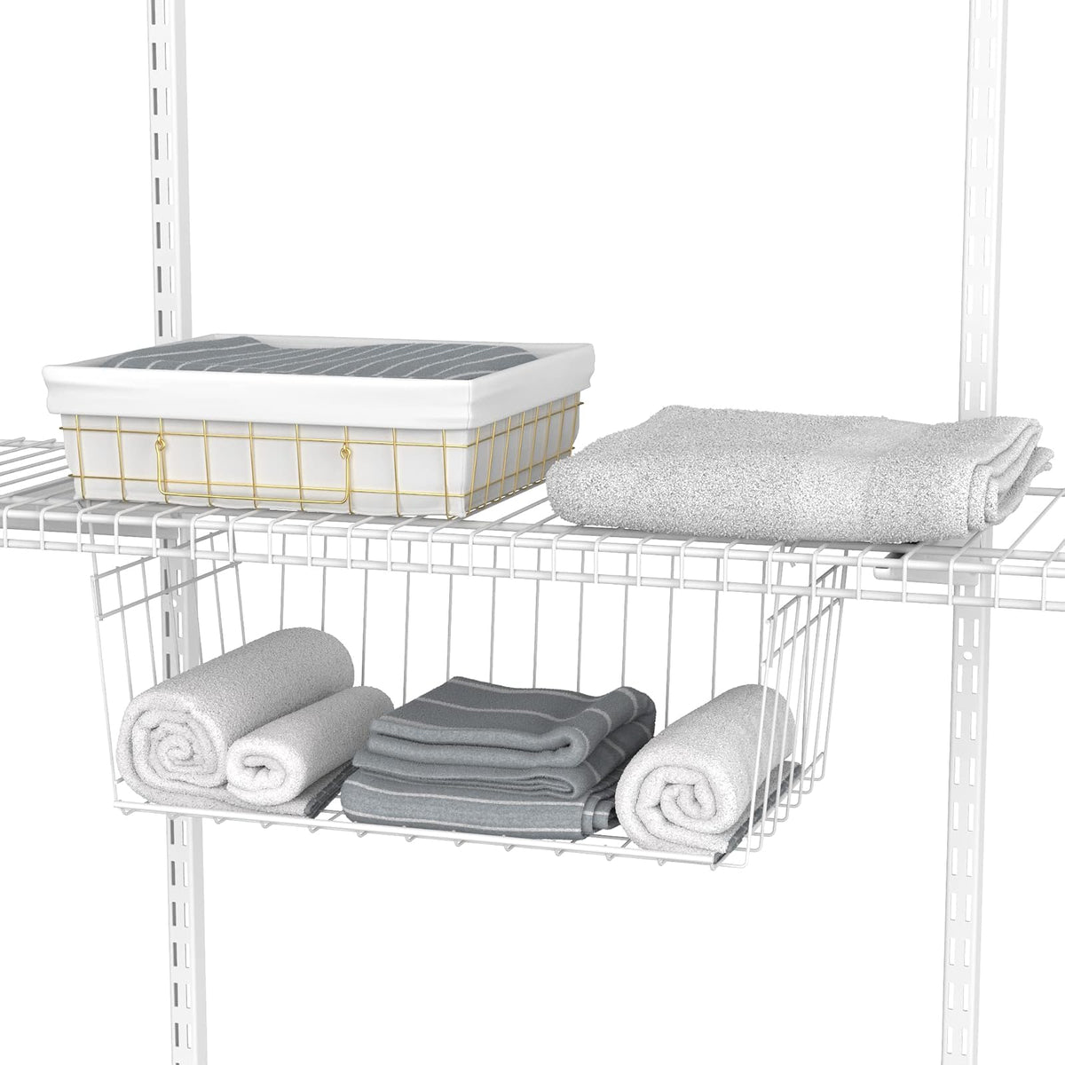 ClosetMaid Estante Colgante de Alambre para Almacenamiento, organización en Armario o despensa, sin Montaje ni instalación, Duradero, Blanco