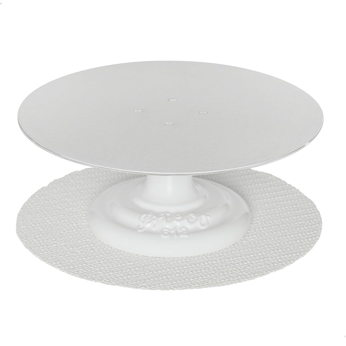 Ateco 608 Soporte giratorio para decoración de tartas, 11" Rojoondo, base de plástico apto para uso alimentario y parte superior, #612 - base de hierro fundido, Blanco, 1