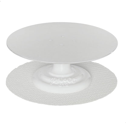 Ateco 608 Soporte giratorio para decoración de tartas, 11" Rojoondo, base de plástico apto para uso alimentario y parte superior, #612 - base de hierro fundido, Blanco, 1
