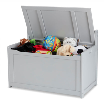 Melissa & Doug Baúl de Madera para Juguetes, Baúl de Madera Resistente, 2.3 Metros Cúbicos de Almacenamiento, Fácil de Armar, Color Gris