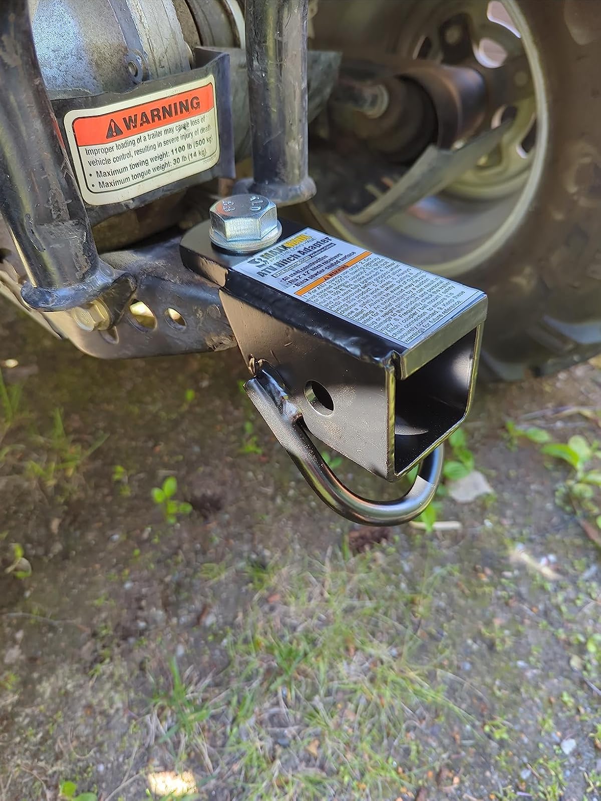 MaxxHaul 50619 Adaptador de Receptor de Enganche de Remolque para Tubo Receptor de 2 Pulgadas con Anillo en D Soldado