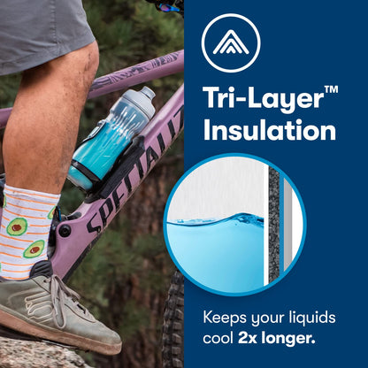 Polar Bottle Breakaway - Botella de agua aislada para bicicleta de montaña, sin BPA, para ciclismo y deportes con cubierta antipolvo