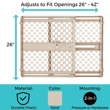 Puerta de plástico Supergate Ergo de montaje a presión o hardware, color arena