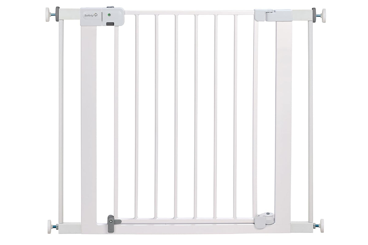 Safety 1st - Puerta para bebé con cierre automático y fijación a presión, para espacios desde 74 hasta 96 cm