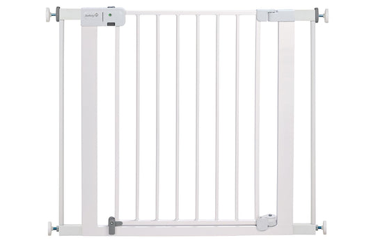 Safety 1st - Puerta para bebé con cierre automático y fijación a presión, para espacios desde 74 hasta 96 cm