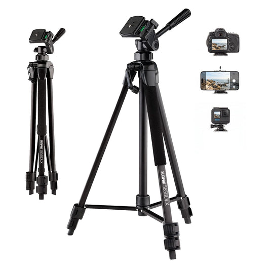 Sunpak 5858DLX Tripié con Cabeza de 3 Movimientos 5858DLX, y adaptadores para Smartphones and GoPro