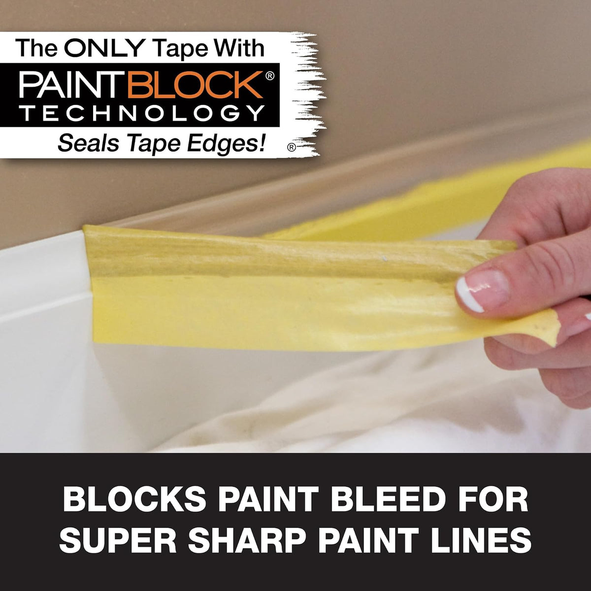 FrogTape - Cinta delicada para pintar superficies con bloque de pintura, 1.5 pulgadas de ancho 240662 (60 yardas), baja adherencia, ideal para paredes recién pintadas, molduras y superficies,