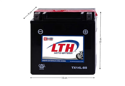 LTH Batería de Moto AGM 12V 12Ah Modelo TX14L-BS