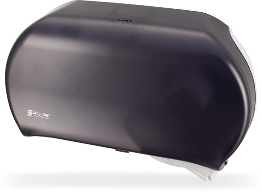 San Jamar - SJMR4000TBK R4000TBK Dispensador de pañuelos Jumbo individual de 9 pulgadas, perla negra, 12 x 19 x 5.3 pulgadas