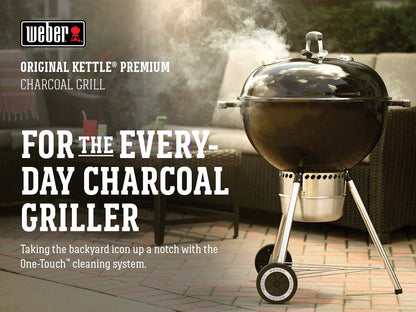 Asador de Carbón Weber Original Kettle, 22" Premium Negro