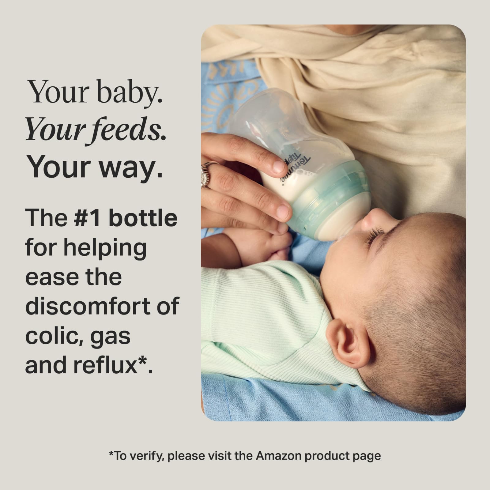 Tommee Tippee Advanced Anti-Colic Grow with Baby Bottle Set, 0m+, 5oz & 9oz Self-Sterilizing Bottles, Slow & Medium-Flow Breast-Like Nipples, Bottle Handles