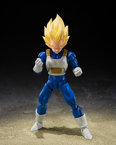 TAMASHII Nations - Dragon Ball Z - Super Saiyan Vegeta (Dangerous Pride | Dragonball Z Figura de acción de 6 pulgadas S.H. Figuarts - Super Saiyan Vegeta - Orgullo peligroso