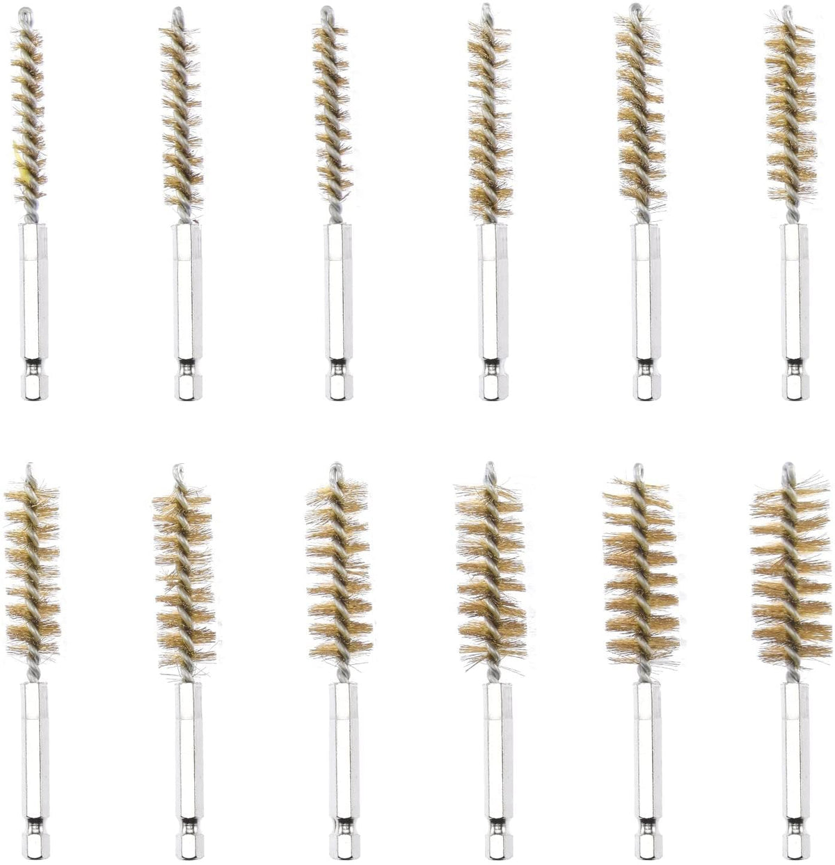 Neiko 00325A Industrial Wire Hex Shank Brush Set, 38 Piece| 1/4" Hex