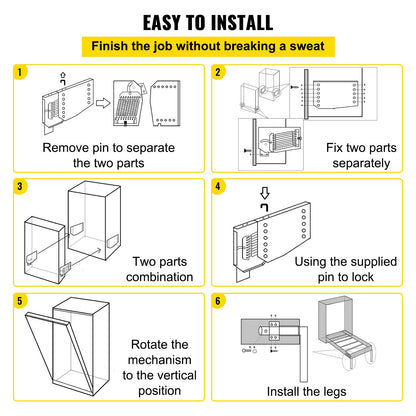 VEVOR Kit de Mecanismo de Montaje en Pared con Resorte, Capacidad de Carga de 450 kg, Kit de Bricolaje, Soporte de Cama para Cama Murphy de 1,2 a 1,8 m de Ancho, Cama King Vertical, Blanco