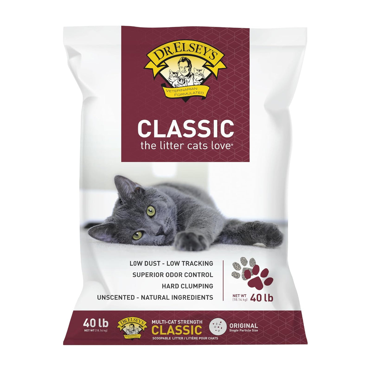 Dr. Elsey's Precious Cat Classic Premium Arena Aglomerante para Gato - 40 pound bag