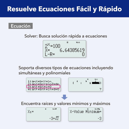 Casio Calculadora Científica, fx-991LA Plus-2, 417 Funciones, Nivel Preparatoria y Universidad, Color Negro