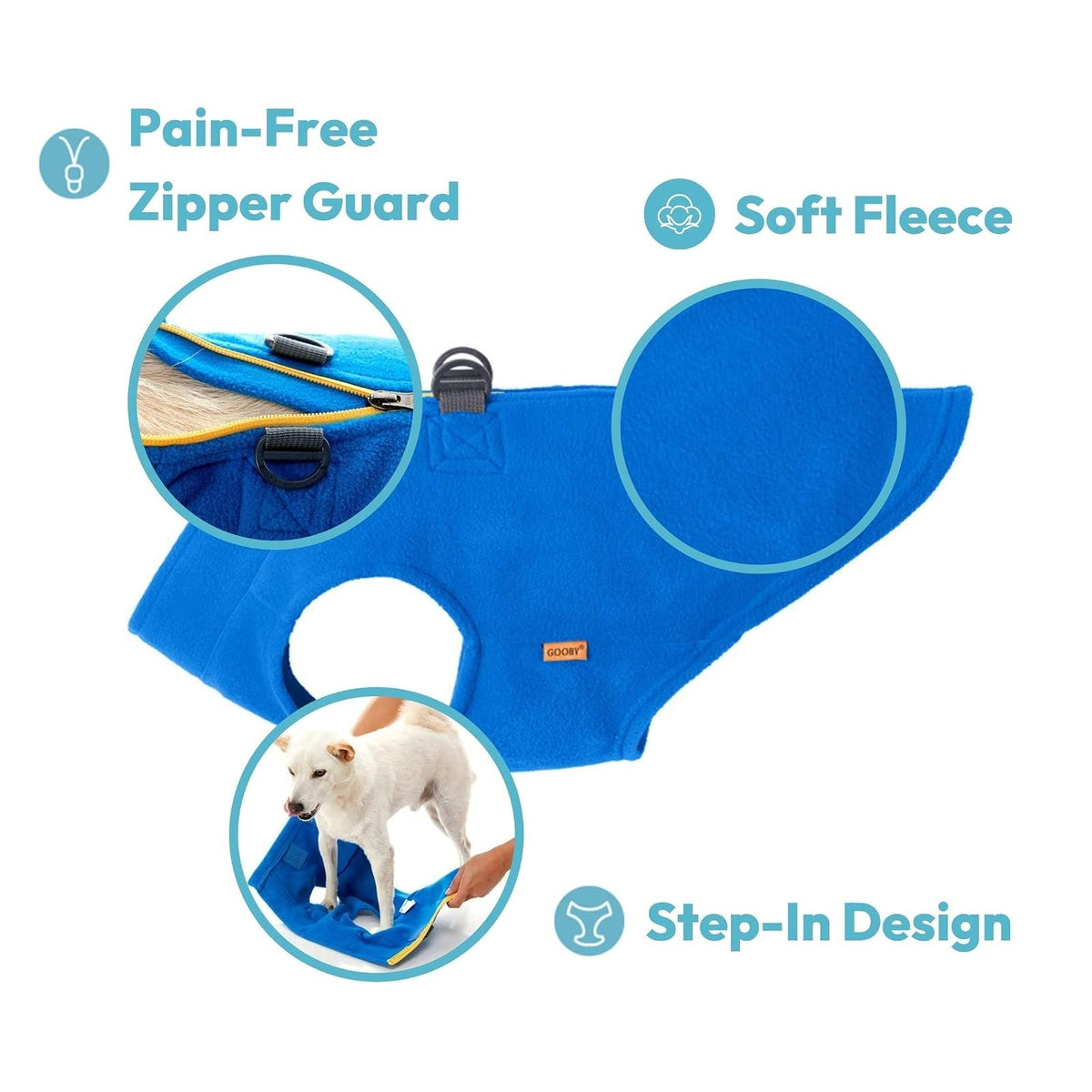 Gooby Suéter de Forro Polar con Cremallera para Perro, Color Rosa, Talla XL, cálido suéter de Forro Polar con Correa de Doble Anillo en D, suéter de Invierno para Perros pequeños y Perros medianos