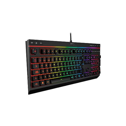HyperX Alloy Core RGB – Teclado gamer español de membrana – Teclas silenciosas y rápidas con iluminación dinámica RGB, Resistente a derrames, Compatible con Windows 10/8.1/8/7 – Teclas Español Latam