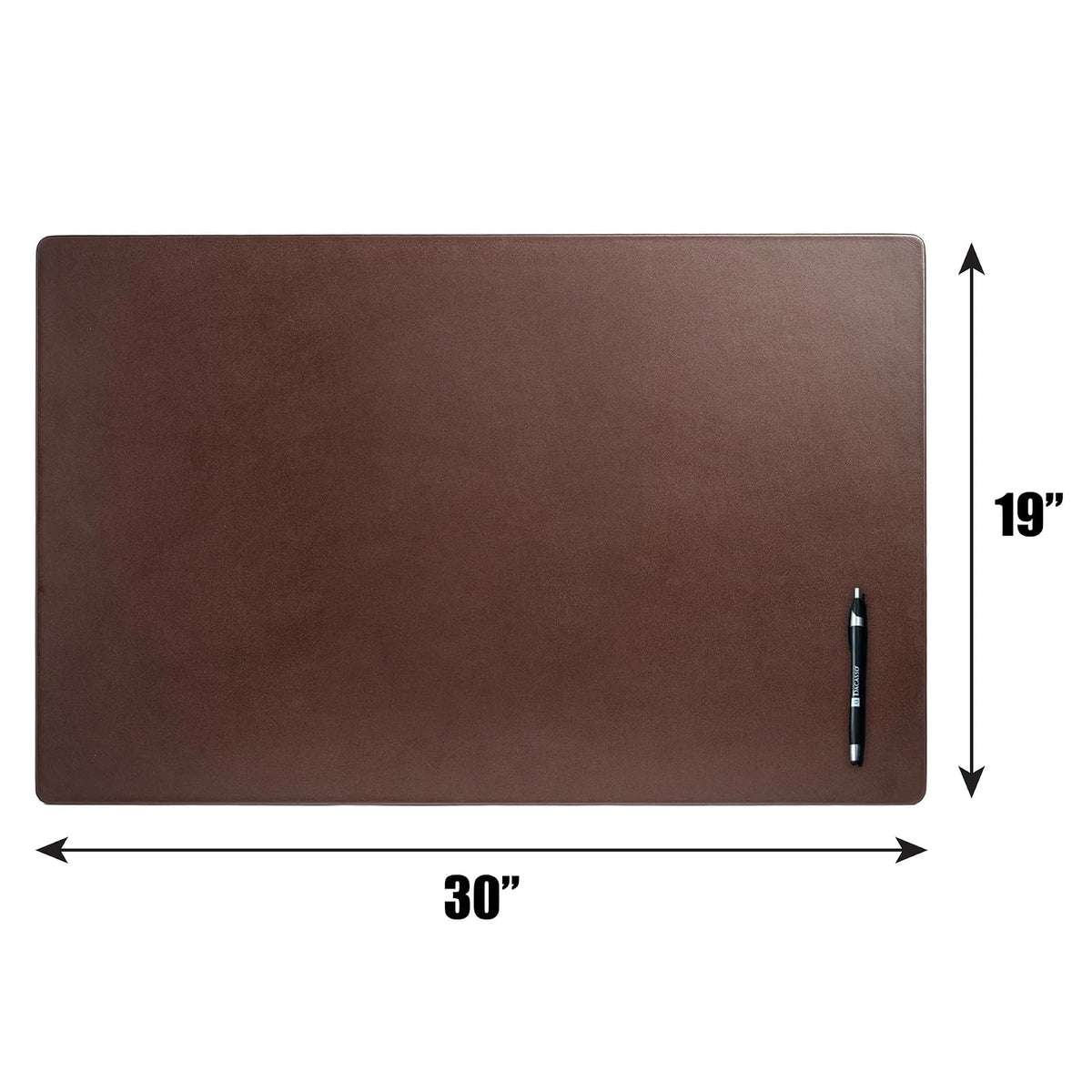 Dacasso P3418 Leather 30" x 19" Desk Mat Without Rails, Chocolate Brown