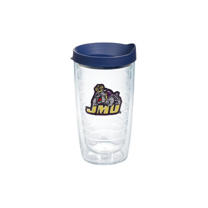 Tervis Vaso con Tapa, Diseños de Equipos Universitarios NCAA - James Madison Univ - 473,18ml - Transparente