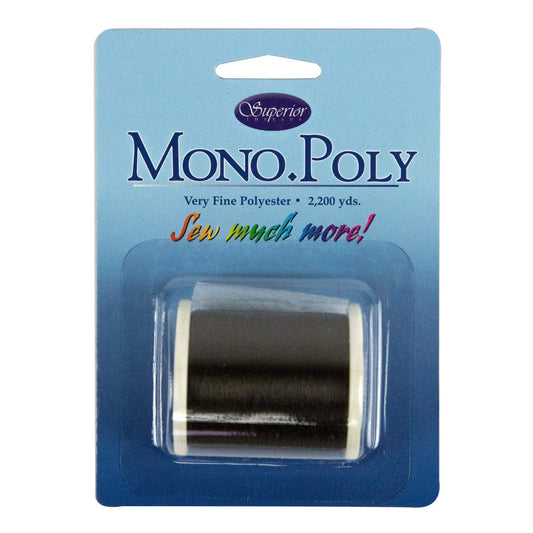 Hilos Superiores: Hilo de poliéster Monopoly de Brillo reducido para Acolchados y Apliques Invisibles, Humo, 2200 Yardas.
