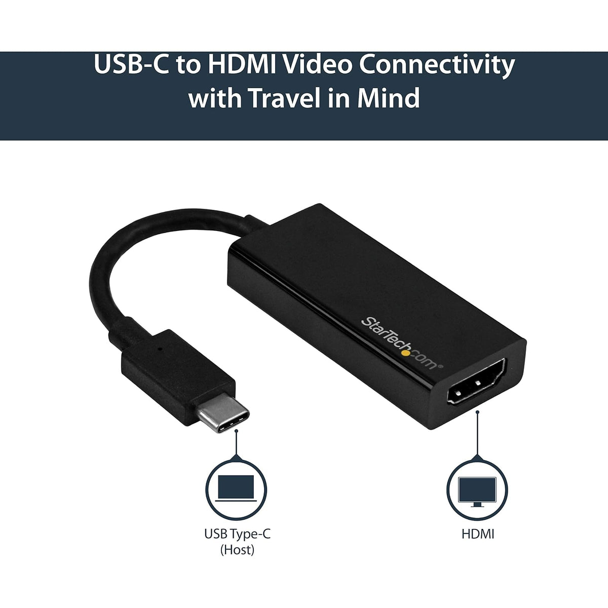 StarTech CDP2HD4K60 Adaptador Gráfico/Conversor de Vídeo USB-C a HDMI, 4K 60 Hz, Negro