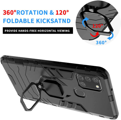 BestAlice Funda para Honor X7 Case + Protector de Pantalla de Cristal Templado + Lens Mica + Cordón para el Cuello, Rudo Uso Híbrida Armor Protección Carcasa, Negro