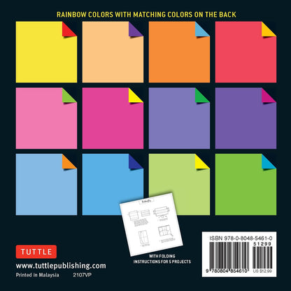 Origami Paper 500 sheets Rainbow Colors 6" (15 cm): Tuttle Origami Paper: Double-Sided Origami Sheets Printed with 12 Color Combinations (Instructions for 5 Projects Included)