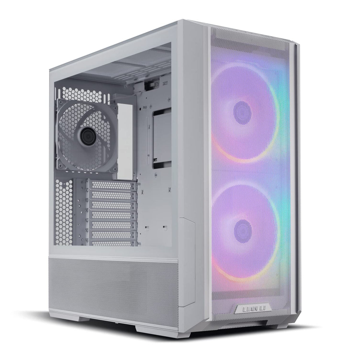 LIAN LI LANCOOL 216 E-ATX - Funda para computadora para juegos RGB, Airflow Focus RGB con paneles de malla integrales, ventiladores PWM de 2 x 160 mm y 1 x 140 mm preinstalados e innovadores chasis de