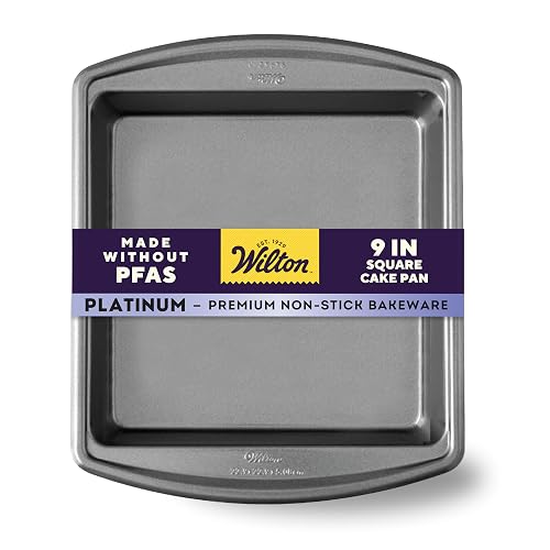 Wilton Advance Select Premium - Molde cuadrado antiadherente para tartas, acero, plata, 9 x 9 pulgadas