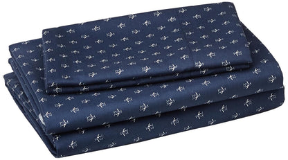 The Original Penguin MXHSA01043702 Juego de Sábanas Penguin Logo Navy, 100% Microfibra, Color Azul, Tamaño Matrimonial