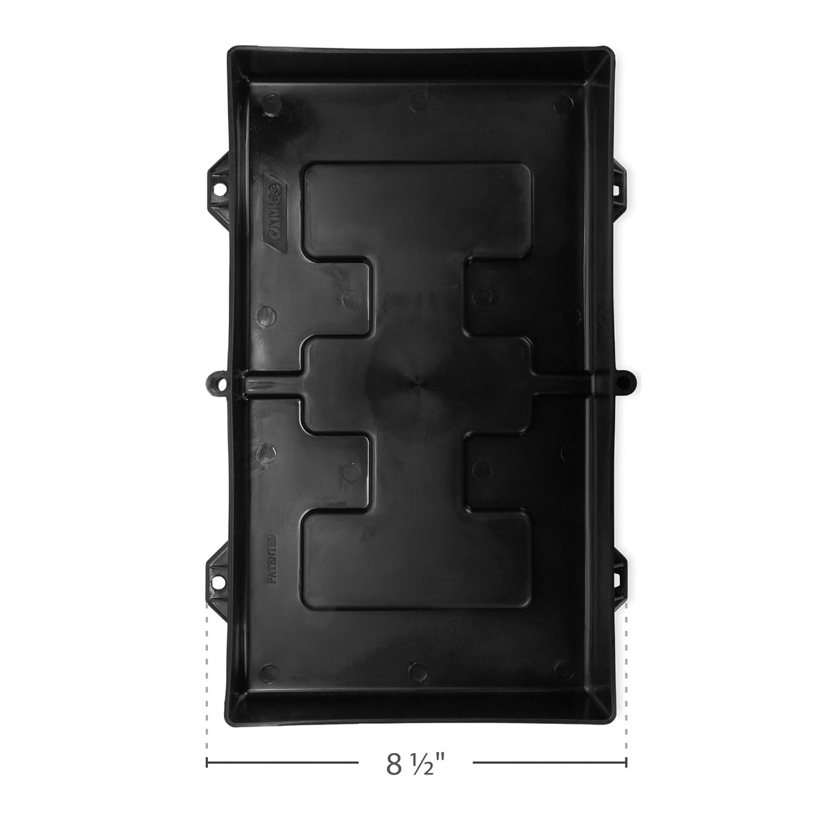 Camco 55404 - Bandeja Grande de retención de batería para vehículos recreativos y Marinos para Detener el Movimiento Durante el Transporte (55404)