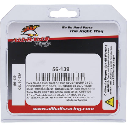 All Balls 56-139 Kit de Sellado de Horquilla y Polvo para Honda, Suzuki, Triumph, Multi