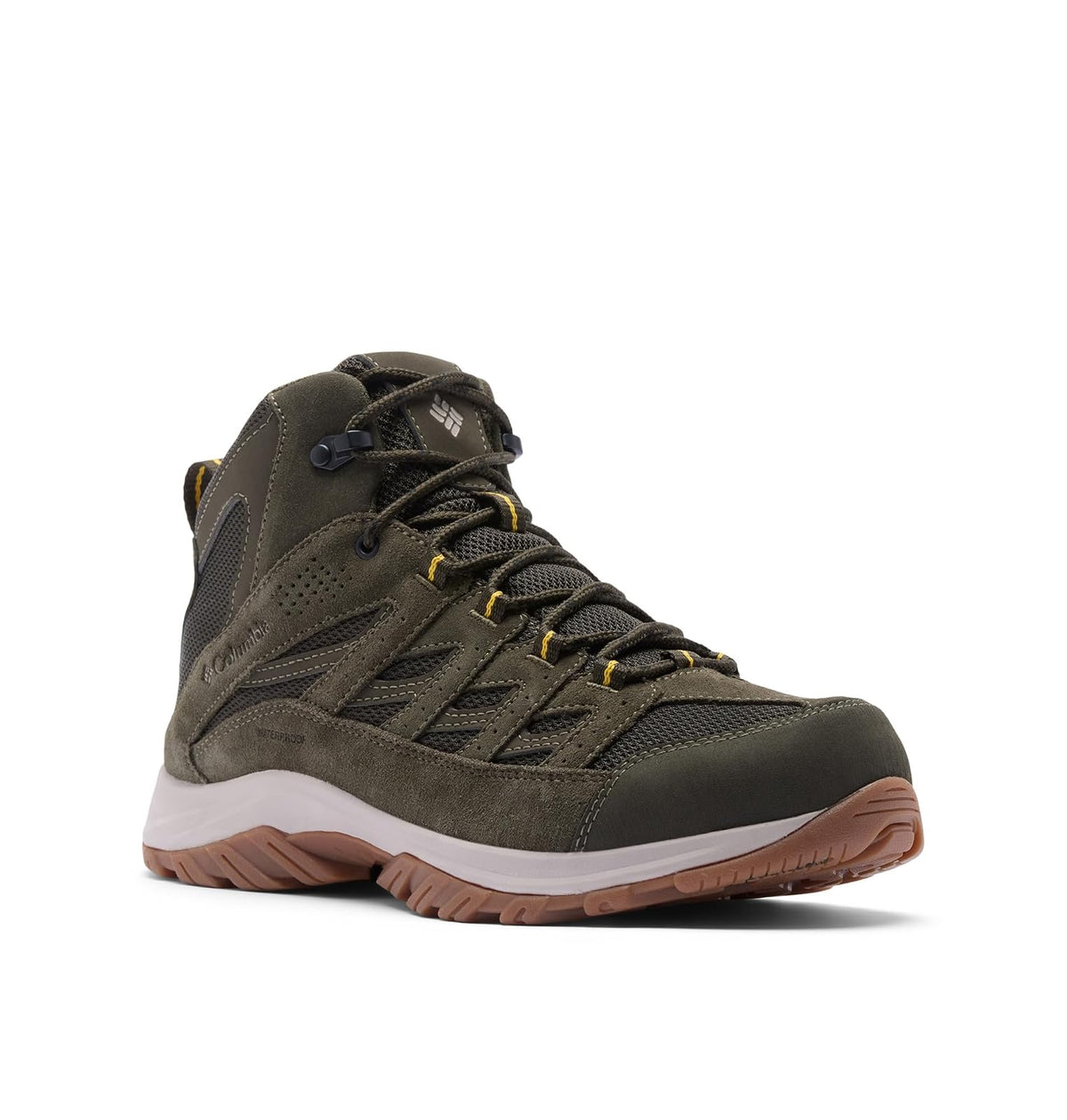 Columbia Crestwood Mid Tenis de Senderismo Impermeables para Hombre - 28.0 cm - Agujón de oliva profundo