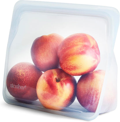 Stasher Bolsa de silicona reutilizable para alimentos, Transparente, Stand-Up, 1, 1