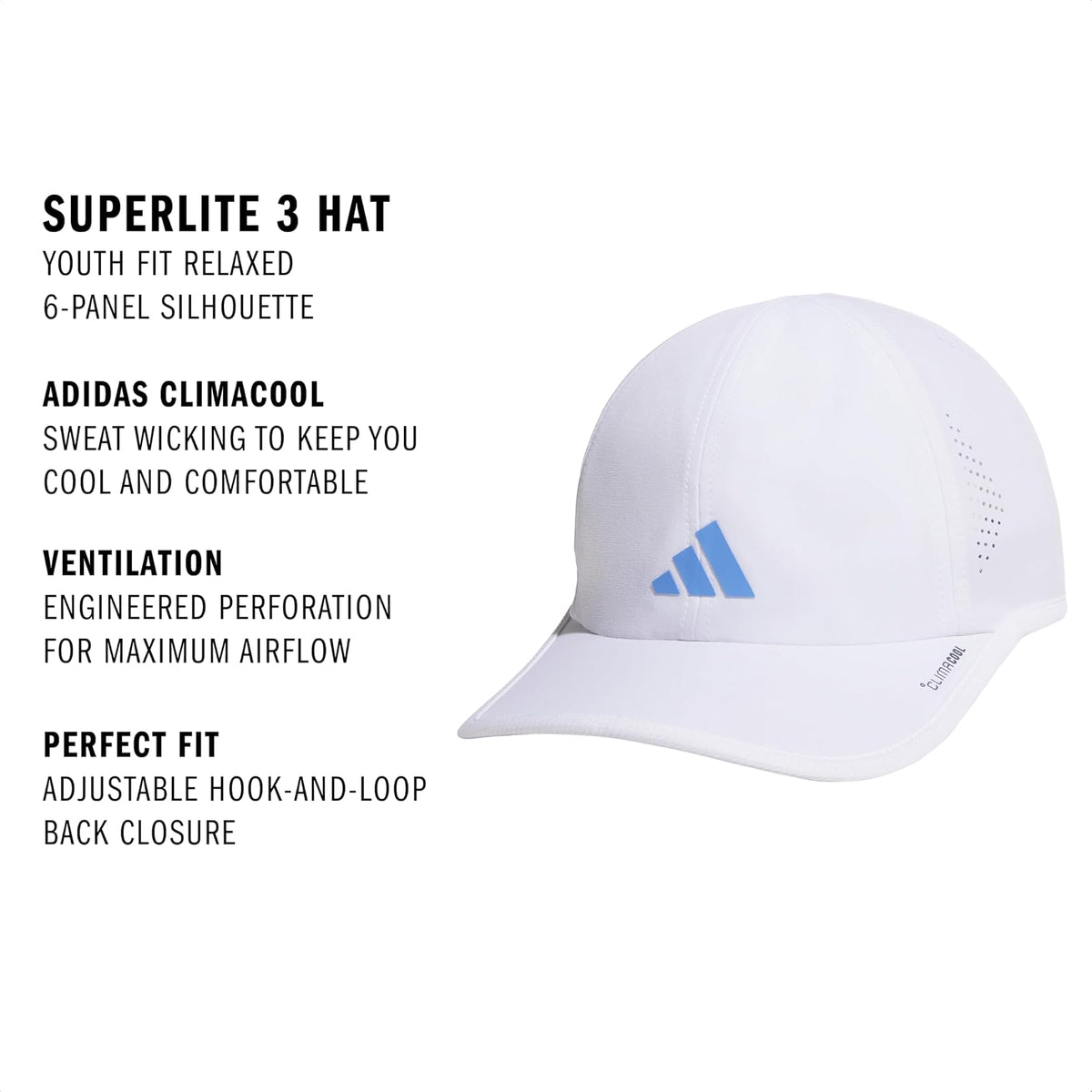 adidas Gorra Deportiva Superlite 3.0 de Ajuste Relajado para niños y niñas Gorra de béisbol Unisex Niños