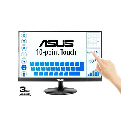 ASUS VT229H Monitor IPS Sin Parpadeo Altavoces HDMI para Oficina y Estudio | 21.5", IPS FHD 1920x1080, táctil capacitivo 10 puntos, vidrio protector, HDMI + VGA, altavoces, Flicker-free y luz azul baja