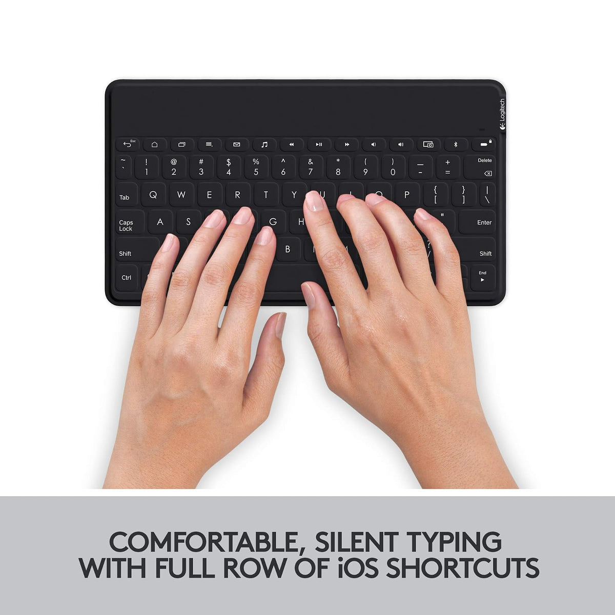 Logitech Teclado Keys-To-Go Fino y Delgado con Bluetooth para iPhone, iPad; Apple TV y Todos los Dispositivos iOS - Negro