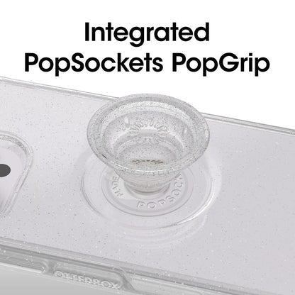 Otterbox Estuche Transparente Otter + Pop Symmetry Series - Stardust Pop (), Popgrip Integrado, Delgado, Apto para Bolsillo, Bordes Elevados Protegen La Cámara Y La Pantalla Transparente/Purpurina