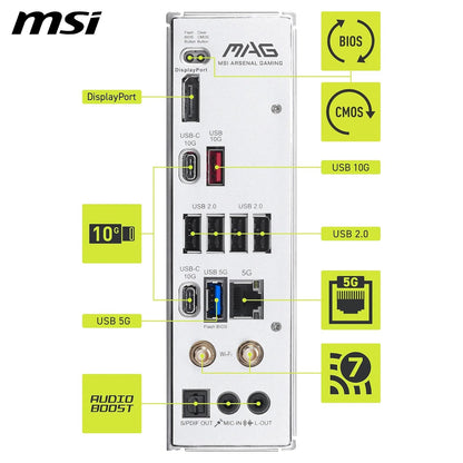 MSI mag B850 Gaming Plus MAX WiFi Motherboard, ATX - Compatible con procesadores AMD Ryzen 9000/8000/7000, AM5, DDR5 Memory Boost (hasta 8200+ MT/s OC), PCIe 5.0 x16, M.2 Gen5, Wi-Fi 7, 5G LAN